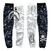 BAPE Camo Shark Sweatpants – Black & Grey Streetwear Joggers