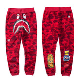 BAPE Red Camo Shark Sweatpants – Bold Streetwear Joggers