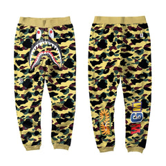 BAPE Yellow Camo Shark Sweatpants – Classic Streetwear Joggers