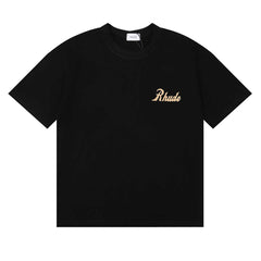 Rhude Authorized Sales And Service Front Back Script Logo Short Sleeve T-Shirt