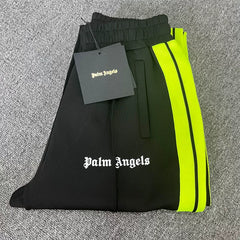 Palm Angels Black Neon Green Track Pants Unisex