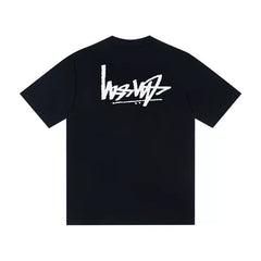 STUSSY Black Brush Script Back Print Tee