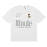 Rhude Lago Di Como 27 Crest Letter Graphic Short Sleeve T-Shirt
