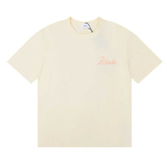 Rhude Authorized Sales And Service Front Back Script Logo Short Sleeve T-Shirt