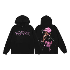 Revenge Pink Carti Smoker Arch Logo Pullover Hoodie