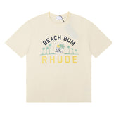 Rhude Beach Bum Palm Tree Beach Graphic Short Sleeve T-Shirt