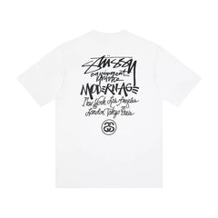 STUSSY White Modernage Graffiti Back Print Tee