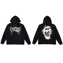 Revenge Smoke Skull Arch Logo Pullover Hoodie black