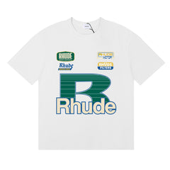 Rhude Racing Motor Large R Logo Badge Graphic Short Sleeve T-Shirt