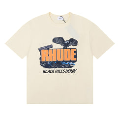 Rhude Black Hills Derby Eagle Graphic Short Sleeve T-Shirt