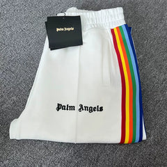 Palm Angels White Rainbow Track Pants Unisex