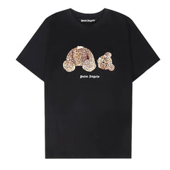 Palm Angel Black Leopard Bear Graphic Tee