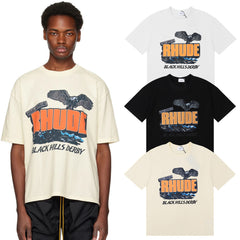 Rhude Black Hills Derby Eagle Graphic Short Sleeve T-Shirt