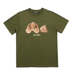 Palm Angel Olive Green Broken Bear Graphic Tee