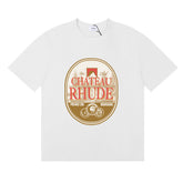 Rhude Chateau Rhude Wine Label Graphic White Short Sleeve T‑Shirt