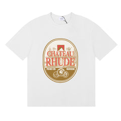 Rhude Chateau Rhude Wine Label Graphic White Short Sleeve T‑Shirt