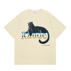 Rhude Vintage Panther Gradient Logo Graphic Short Sleeve T-Shirt