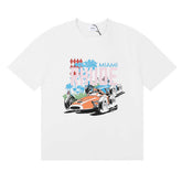 Rhude Grand Prix Miami Racing Car Graphic White Short Sleeve T‑Shirt