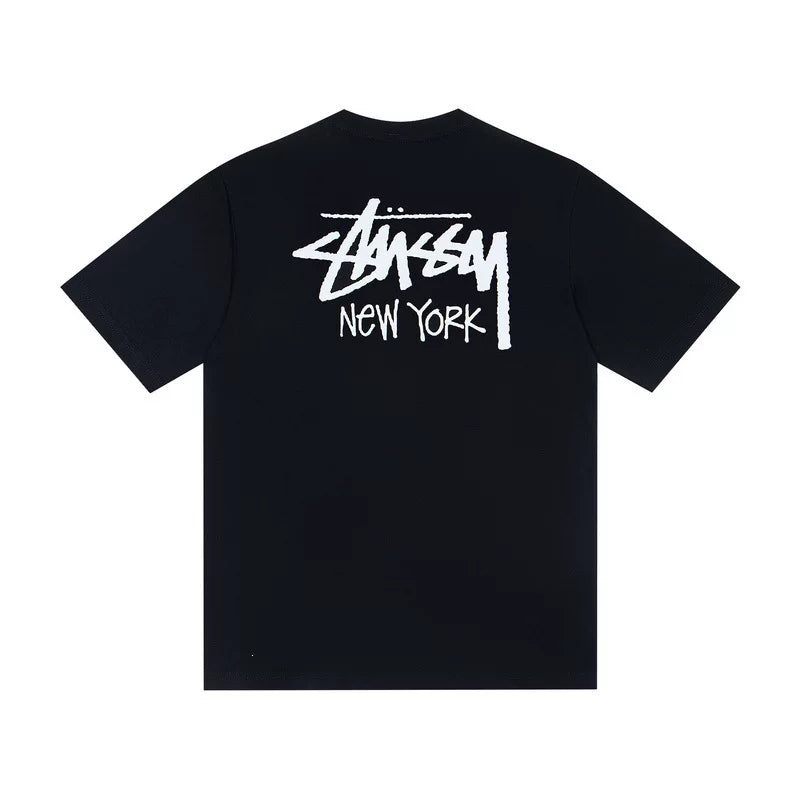 STUSSY Black New York Front Logo Tee