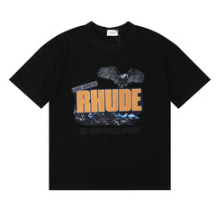 Rhude Black Hills Derby Eagle Graphic Short Sleeve T-Shirt