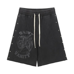 SAINT VANITY Washed Water Drilling Shorts, Five-Piece Set