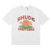 Rhude Saint Croix Virgin Islands Tropical Graphic Short Sleeve T-Shirt