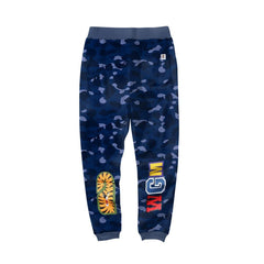 BAPE Navy Blue Camo Shark Face Graphic Jogger Pants Unisex Streetwear Sweatpants