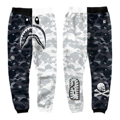 BAPE Camo Shark Sweatpants – Black & Grey Streetwear Joggers