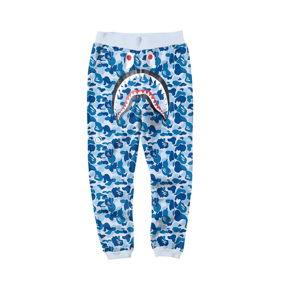 BAPE Blue Camo Shark Sweatpants – Streetwear Joggers