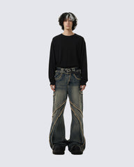 KIIKIO Vintage Raw Edge Jeans