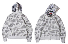 BAPE Shark White Camo Full Zip Hoodie