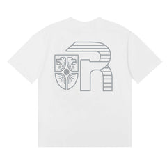 Rhude Banque De Rhude Lion Emblem Graphic White Short Sleeve T‑Shirt