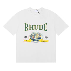 Rhude Monaco Regatta French Riviera Sailboat Graphic Short Sleeve T-Shirt