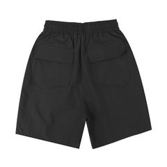 Rhude Large Black Glitch‑Effect Logo Print Drawstring Black Streetwear Shorts