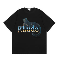 Rhude Vintage Panther Gradient Logo Graphic Short Sleeve T-Shirt