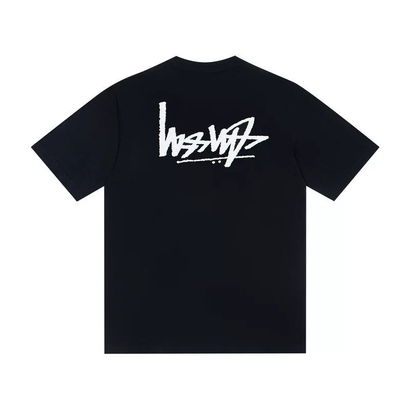 STUSSY Black Brush Script Back Print Tee