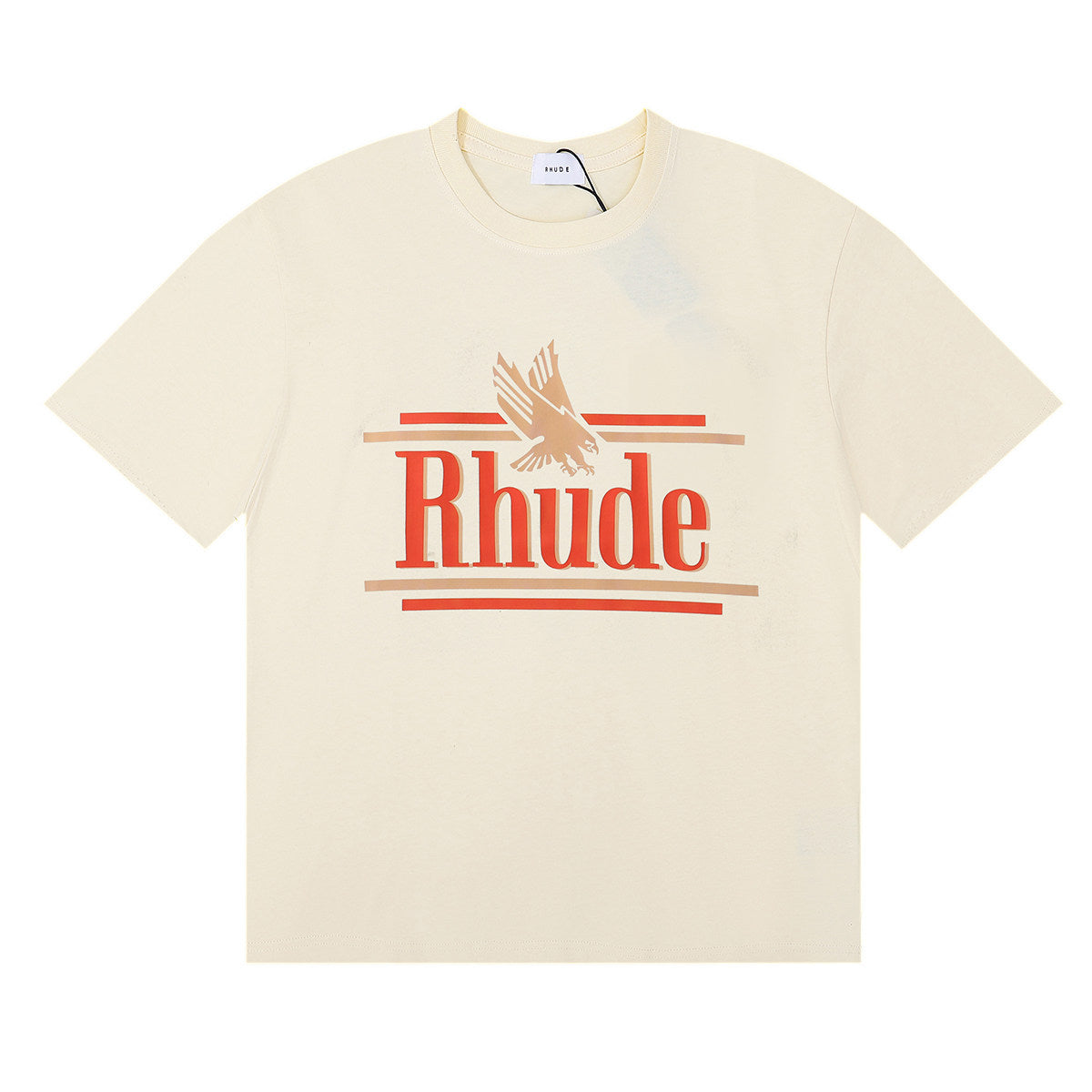 Rhude Eagle Logo Classic Letter Graphic Short Sleeve T-Shirt