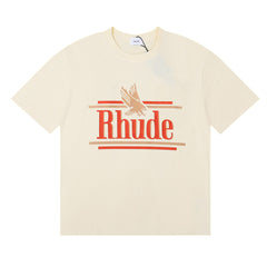Rhude Eagle Logo Classic Letter Graphic Short Sleeve T-Shirt