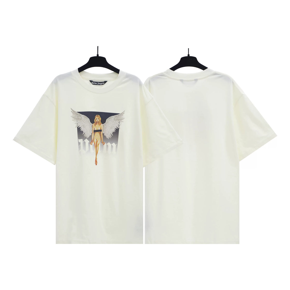 Palm Angels Cream Angel Graphic Tee