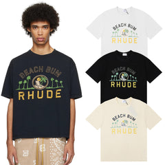 Rhude Beach Bum Palm Tree Beach Graphic Short Sleeve T-Shirt