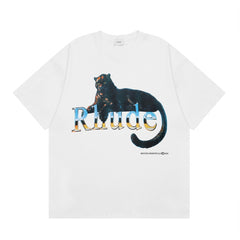 Rhude Vintage Panther Gradient Logo Graphic Short Sleeve T-Shirt