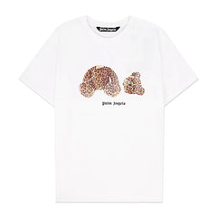 Palm Angel White Rhinestone Broken Bear Graphic Tee