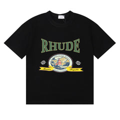 Rhude Monaco Regatta French Riviera Sailboat Graphic Short Sleeve T-Shirt