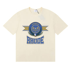 Rhude Cotswolds Laurel Crest Ribbon Graphic Short Sleeve T-Shirt