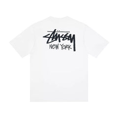 STUSSY White New York Front Logo Tee