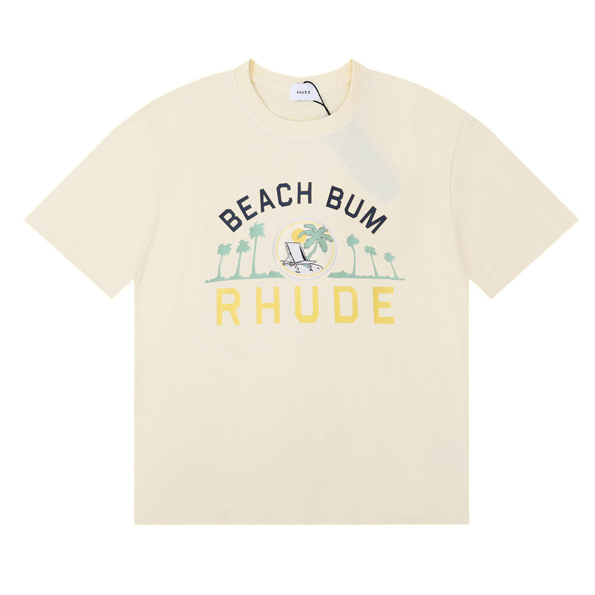 Rhude Beach Bum Palm Tree Beach Graphic Short Sleeve T-Shirt
