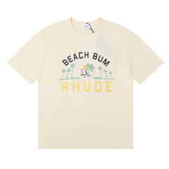 Rhude Beach Bum Palm Tree Beach Graphic Short Sleeve T-Shirt