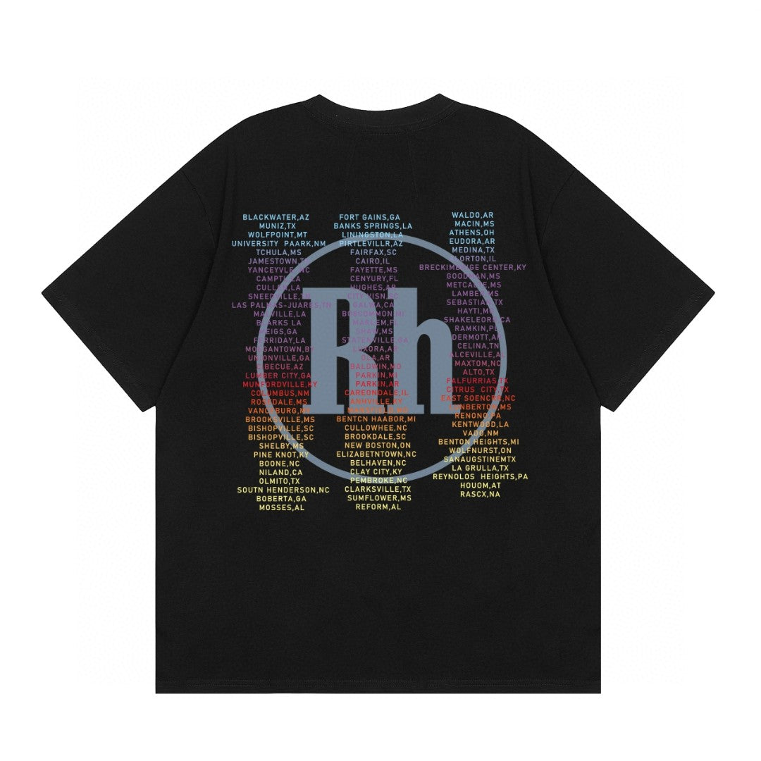 Rhude Racing Car Checkered Flag Graphic Short Sleeve T-Shirt