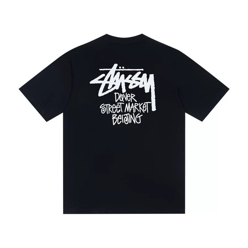 STUSSY Black Dover Street Market Beijing Back Print Tee