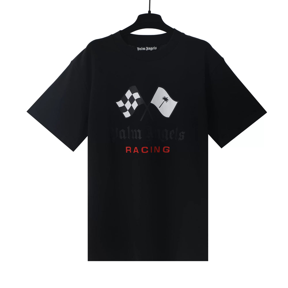 Palm Angels Black Racing Flag Tee